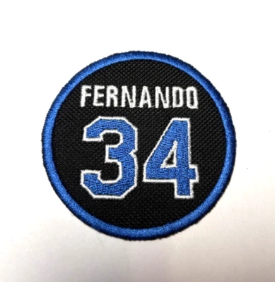 Fernando Valenzuela 34 Legend 2.5 Inch Circle Embroidered Patch Adhesive Backing - Image 1 of 3