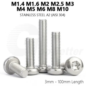 T3 - T50 Torx Screws Pan Head Machine Screw M1.4 - M10 Metric Stainless Steel A2 - Picture 1 of 168