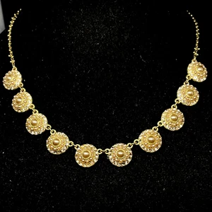 Michal Negrin Romantic Elegant Crystals flowers NECKLACE Made in Israel - Picture 1 of 8