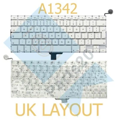 For Apple Macbook A1342 13" 2009 2010 Keyboard UK Layout With Power Button White - Image 1 of 2