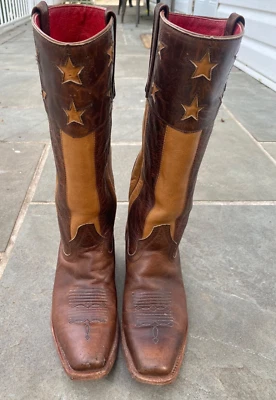 Botas de Vaquero Macie Bean Raras América Estrellas y Rayas Marrón Bandera Talla 7 Foto 1 de 4