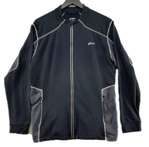ASICS Herren Run Lite Show Jacke mit durchgehendem Reißverschluss Laufbekleidung schwarz/grau Größe 2XL - Bild 1 von 3