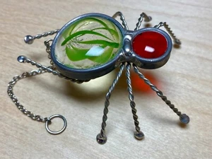 Spider Suncatcher Red Head Swirled Green Clear Thorax Unique Only One Available - Picture 1 of 4