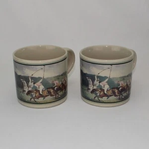 Par de tazas de café para jugadores de polo crema hechas en Japón 3,25 pulgadas de alto - Imagen 1 de 15