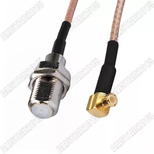 F Type Female to MCX Male Right Angle Pigtail Jumper RF RG316 Cable 3FT 1Meter - Picture 1 of 4