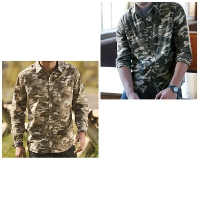 Weatherproof Vintage Men's Camo Fatigue or Sand Long Sleeve Shirt Multiple Sizes - Image 1 of 4