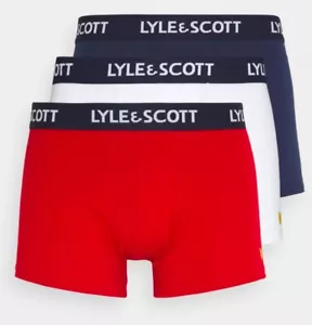 Lyle & Scott Mens Barclay 3 Pack Boxer Trunks XL Multi Cotton Stretch Boxers - Picture 1 of 6