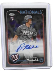 2024 Topps Chrome Drew Millas On Card Auto RC Rookie WASHINGTON NATIONALS - Bild 1 von 2