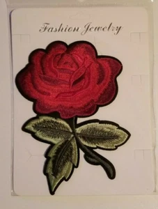 Large Roses Patch Iron On Applique DIY Transfer Flower Vine 6” - Picture 1 of 5