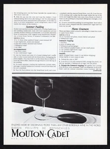 Pubblicità Stampa 1979 Mouton Cadet Rosso Bianco Rosa Bordeaux Wine Baron Rothschild Vintage - Foto 1 di 3