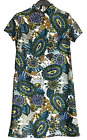 Vintage psychodeliczna sukienka Tricel dopasowana do biustu 38 kwiaty moc 1960s odzież damska