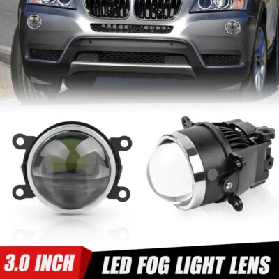2 PIEZAS 3.0" Bi-LED Luces Antiniebla Triple Proyector Lente Hi-Lo 45W 10000LM Retrofit Foto 1 de 4