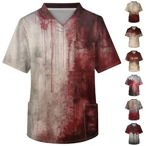 Men's Scrubs Lightweight Professionals V-Neck Anti-Wrinkle Tops Pockets - Picture 1 of 24