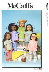 McCall's M8378 Tops, Dresses, Leggings, Cropped & Ruffled Jackets 18" Doll UNCUT - Picture 1 of 3