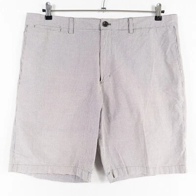 Шорты мужские Banana Republic Aiden размер 38 серые белые клетчатые хлопчатобумажные плоские спереди повседневные - Изображение 1 из 4