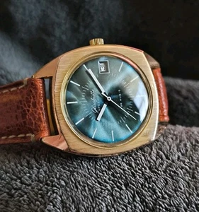 GUB Glashütte Spezimatic Cal.75 fecha, automático, 1964-79, MÁQUINADO AZUL - Imagen 1 de 21