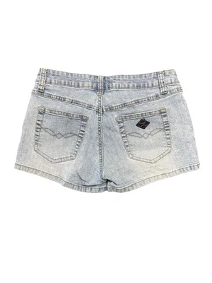 Pantalones Cortos Y2K Angels Jeanswear Denim Micro Tiro Bajo Lavado Ligero Talla 7 Baddie Foto 1 de 4