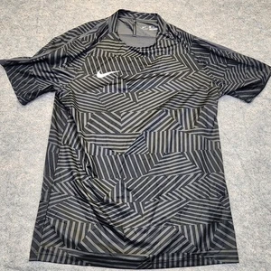 Nike Soccer Jersey Mens X-Large White Geometric Shirt Practice Striped Dri-Fit - Picture 1 of 6