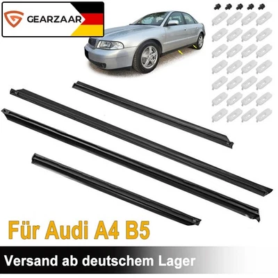 4x ZIERLEISTEN TÜRLEISTEN für AUDI A4 B5 Limousine Avant mit Clips Satz Lestein - Bild 1 von 4