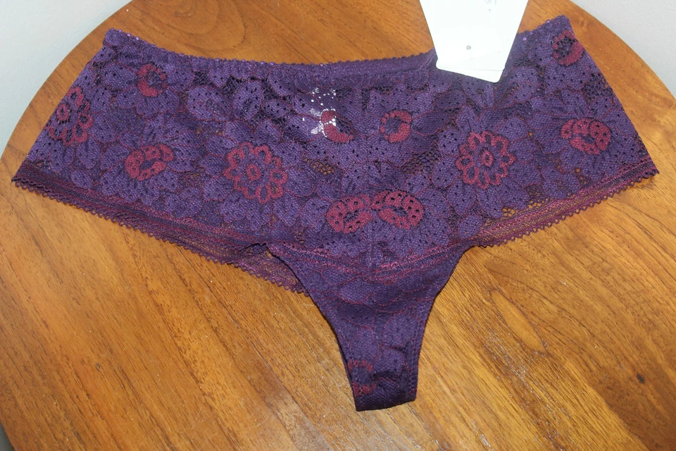 SIMON PERELE SCENARIO SHORTY LACE EMBROIDERED FLORAL PURPLE BURG SZ 2 (S) & 3 (M - Image 1 of 1