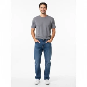 Jeans Levis 505 blu uomo 36x30 denim gamba dritta effetto invecchiato casual lavoro robusto - Foto 1 di 16