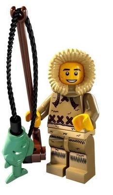 LEGO 8805 Minifigura Esquimal Pescador de Hielo Serie 5 Caña de Pescar SELLADA Minifigura Foto 1 de 3