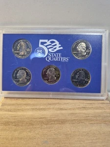 2001 S 50 State Quarters Proof Set - NY - NC - RI - VT - KY - Bild 1 von 2