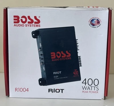BOSS AUDIO Riot R1004 400 Watt 4 Channel Car Power Amplifier Amp Mosfet - Image 1 of 4