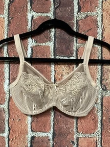 Wacoal 855216 Enchantment Underwire Bra Size 32G Beige Lace Sexy Unlined NWOT - Picture 1 of 7