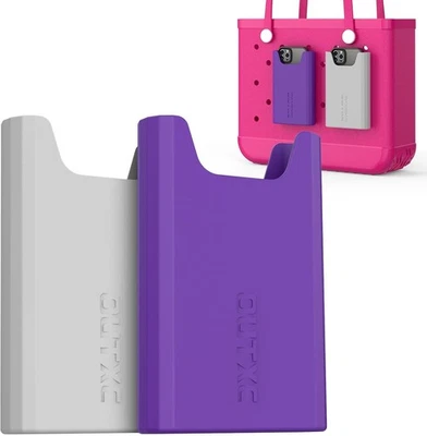 OUTXE 2 Pack Silicone Phone Holder for Bogg Bag, Case Gray+Purple  - Image 1 of 4