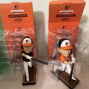 Set Of 2 Baltimore Orioles Adley Rutschman Switch Hitter Bobbleheads Brand New - Picture 1 of 5