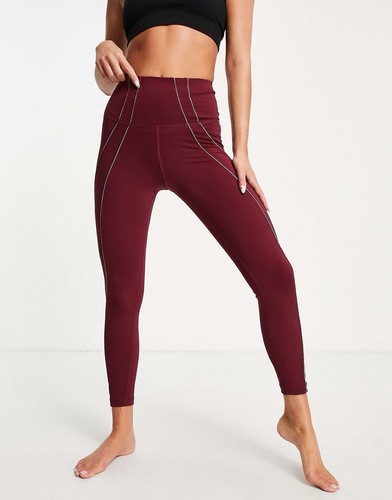 Leggings sportivi Nike Yoga Dri Fit donna taglia small vita alta nastro lurex 7 8