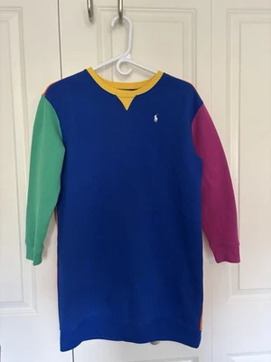 Niñas Polo Ralph Lauren Colorblock Polar Sudadera Vestido Talla XL (16). Foto 1 de 4