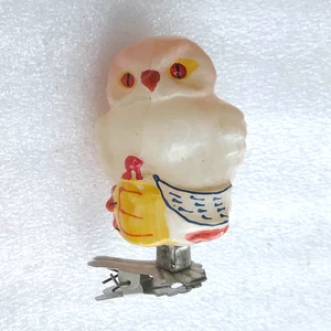 Vintage Glass Christmas USSR Ornament Antique Xmas Fir-Tree Decoration Rare Owl - Picture 1 of 7