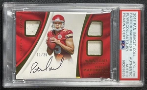 PATRICK MAHOMES II PSA AUTH 2017 PANINI IMMACULATE COLL ROOKIE PATCH AUTO 11/25 - Picture 1 of 2