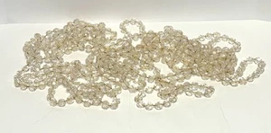 Vintage Clear Faceted Glass Beads Crafts Parts-16 Feet Strung Beads - Picture 1 of 6