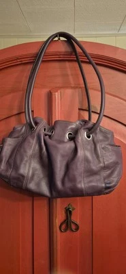 Tignanello фиолетовый кожаный ведро втулки сумочки через плечо Дамская сумка сумка сумка читать - Изображение 1 из 4