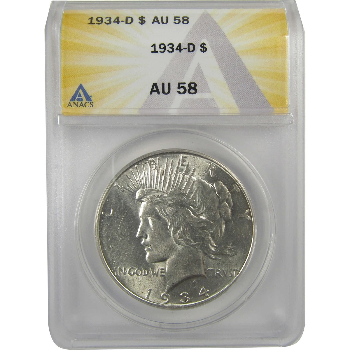 AU 58 Graded 1934 Year Peace Dollars (1921-1935) for sale | eBay