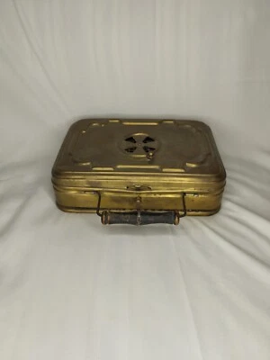 Ancienne Chaufferette En Laiton Girodon & Cie - Photo 1/4