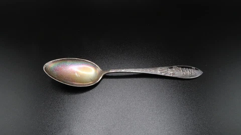 Antique Sterling Silver Pasadena Cal. San Gabriel Mission Spoon 14.2cm Cover