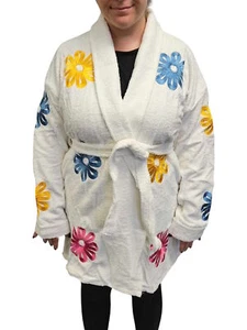 Fran Fine Floral Robe The Nanny TV Show Plush Flowers Bath Bathrobe Costume 90s - Picture 1 of 6