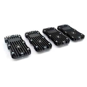 PPE Billet Black Geared Hub Heat Sink Cover Set For 92-06 Hummer H1 HMMWV Humvee - Picture 1 of 4