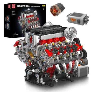 Mould King 10130 F488 V8 Motor V Typ 8 Zylinder Motor Baustein Spielzeug MOC - Bild 1 von 7