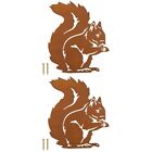  2 Count Iron Squirrel Ornament Outdoor Decorations Animal Garden Stake Art