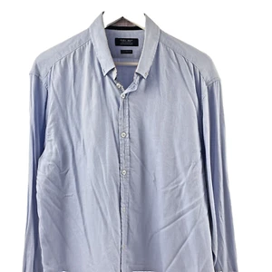 Zara Man Long Sleeve Shirt Men Size XLarge Blue Button Down Casual Dress - Picture 1 of 9