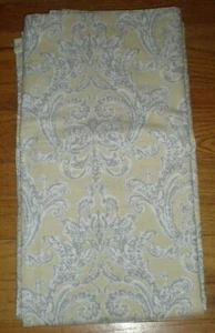 Raymond Waites Fabiana Damask Style Paisley Shower Curtain Cotton Yellow Grey - Picture 1 of 8