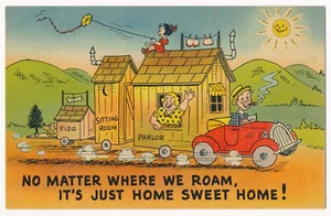 It's Just Home Sweet Home! Oldtimer Reise Camper Anhänger Comic - Bild 1 von 2