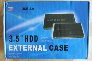 Boîtier externe pour disque dur 3.5 SATA USB 2.0 - Aluminium alimenté NEUF - Photo 1/2