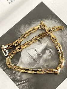 Eddie Borgo Supra Link Necklace 17" 12K Yellow Gold Plated Retail $425 - Picture 1 of 9