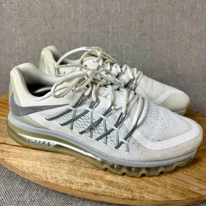 Nike Air Max 2015 Sneakers Mens 11.5 White Silver Flight Athletic Shoes 698902 - Picture 1 of 11